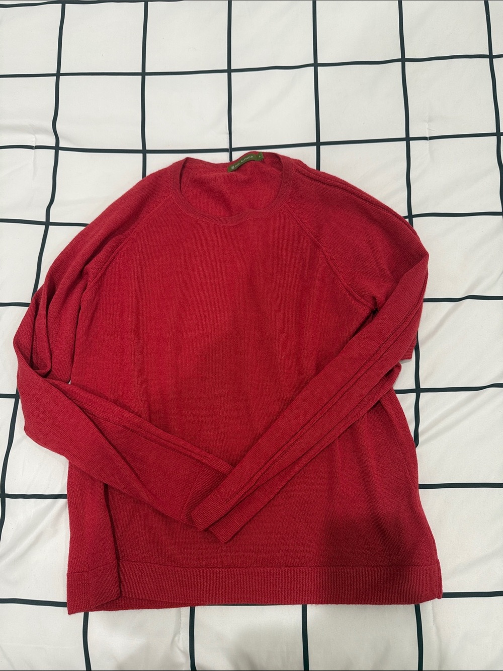 Red Crewneck Alpaca Wool Sweater